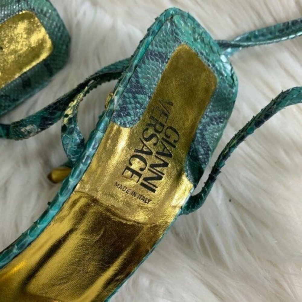 Gianni Versace Couture New Python Strappy Heels Si - image 5